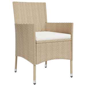 5dílný zahradní bistro set s poduškami béžový polyratan - obrázek 5