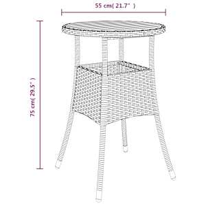 3dílný zahradní bistro set s poduškami šedý polyratan - obrázek 8