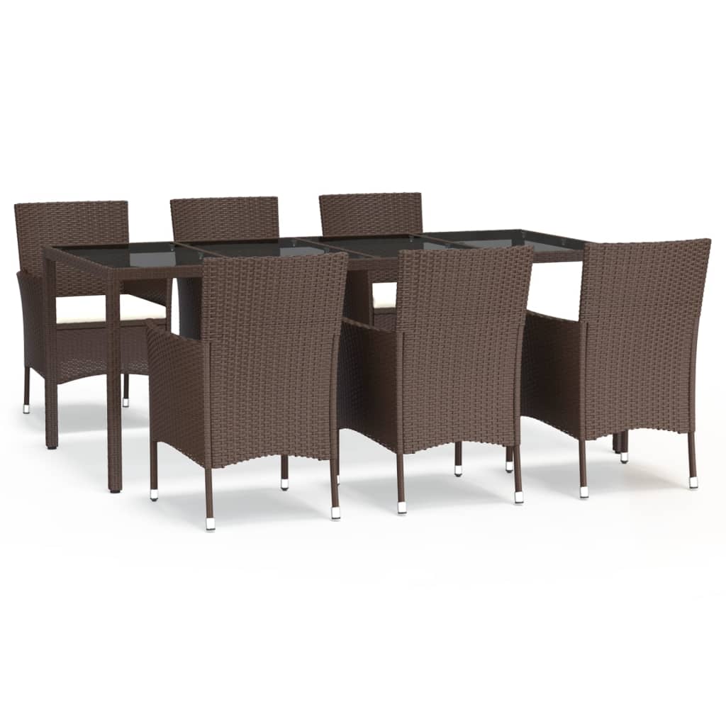 Brown wicker online dining set