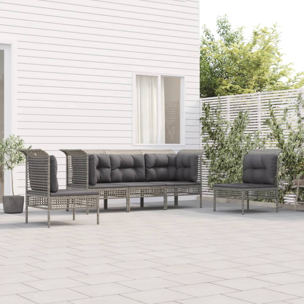 Zestaw wypoczynkowy ogrodowy - sofa narożna + sofa środkowa + poduszki