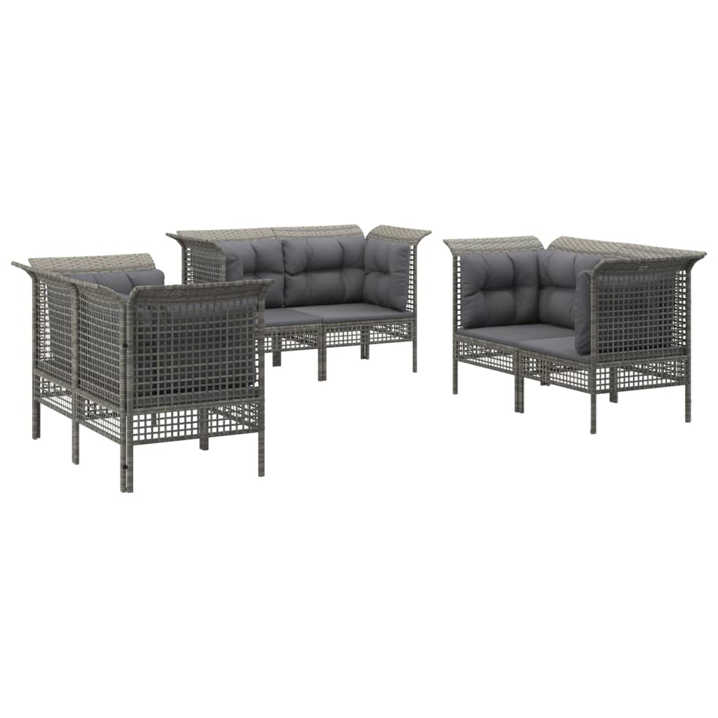 Thumbnail - vidaXL 6-tlg. Garten-Lounge-Set mit Kissen Grau Poly Rattan