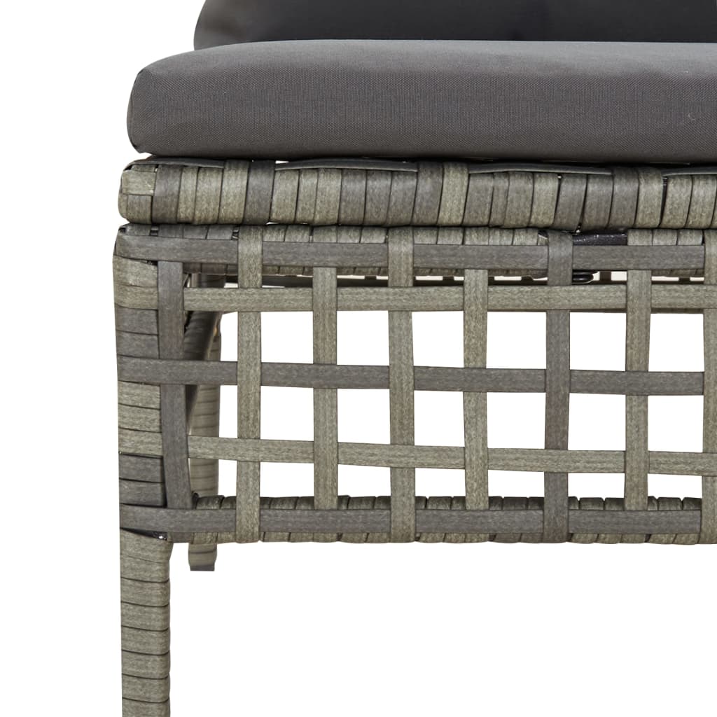 Set mobilier de grădină cu perne, 7 piese, gri, poliratan