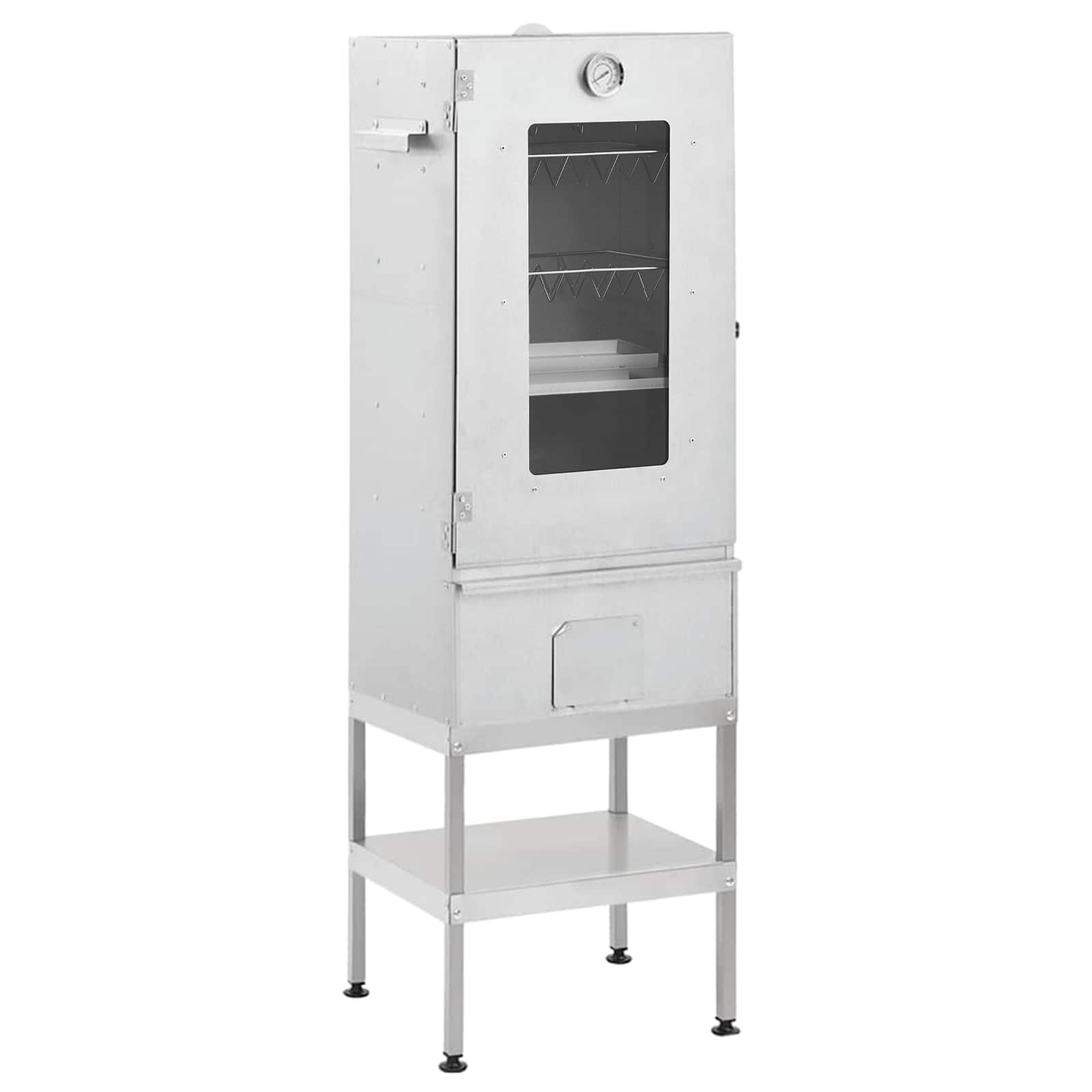 vidaXL BBQ-rookoven met tafel gegalvaniseerd staal