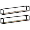 vidaXL seinariiulid 2 tk, 110 x 17 x 17 cm, taastatud puit ja raud