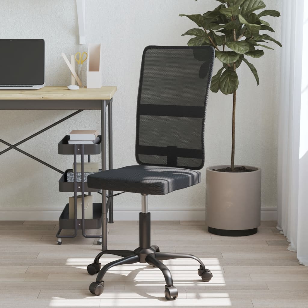 vidaXL Scaun de birou, negru, plasă textilă