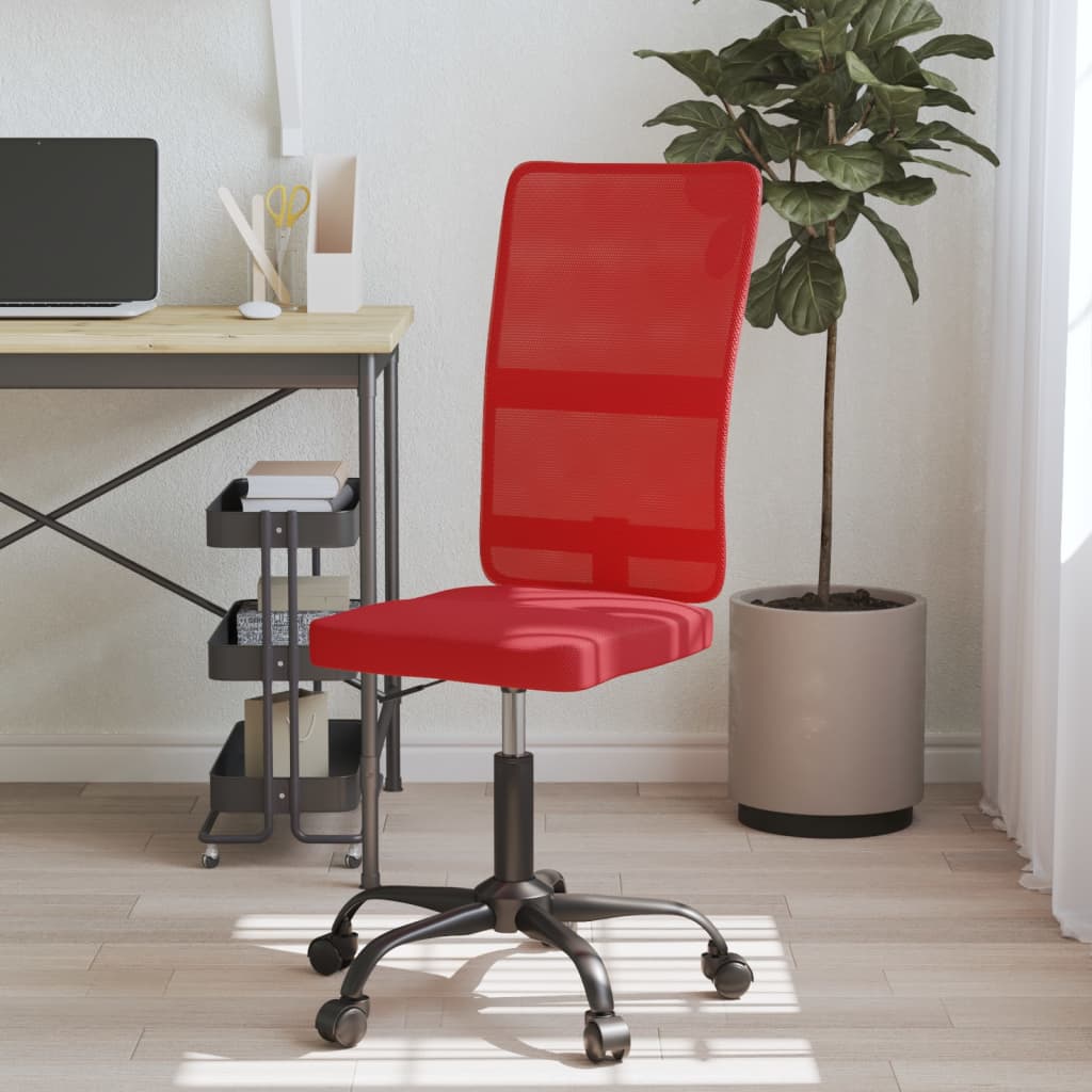 vidaXL Scaun de birou, roșu, plasă textilă