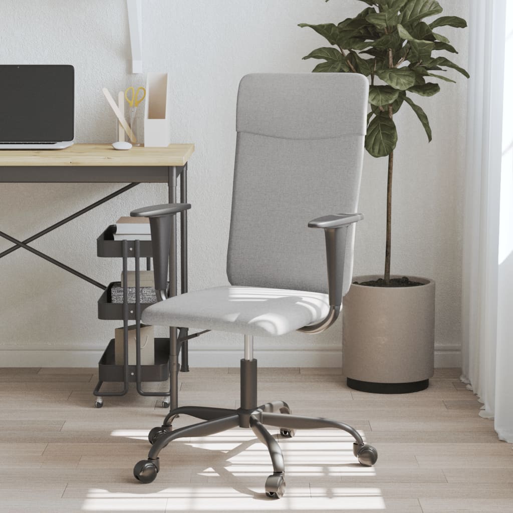 vidaXL kontorstol med justerbar højde meshstof lysegrå