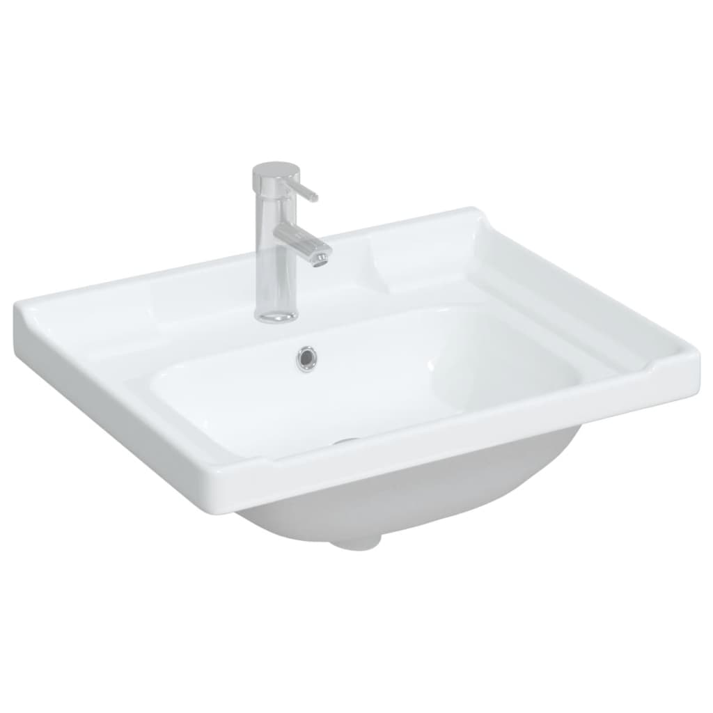  Kúpeľňové umývadlo biele 61x48x23 cm obdĺžnikové keramické
