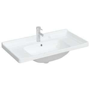 vidaXL Bathroom Sink White 91.5x48x23 cm Rectangular Ceramic