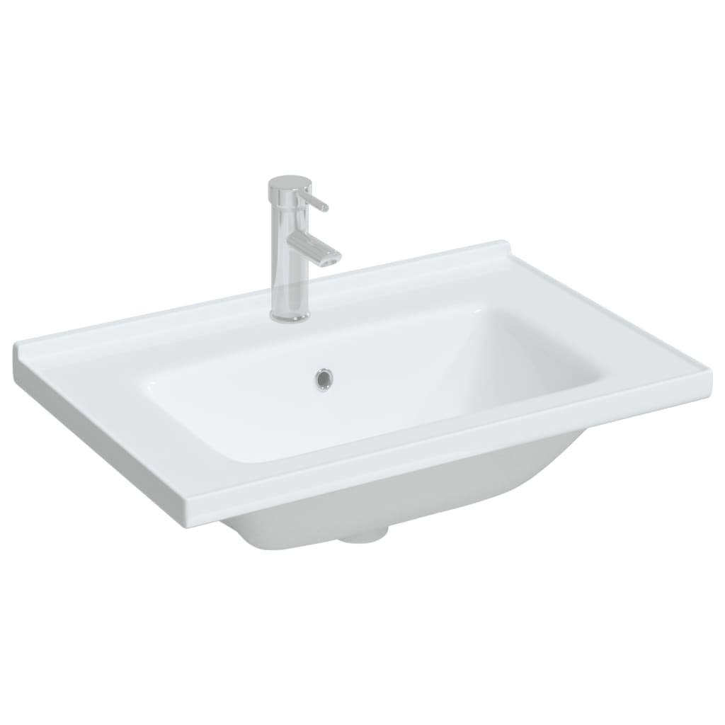 vidaXL Kúpeľňové umývadlo biele 71x48x19,5 cm obdĺžnikové keramické