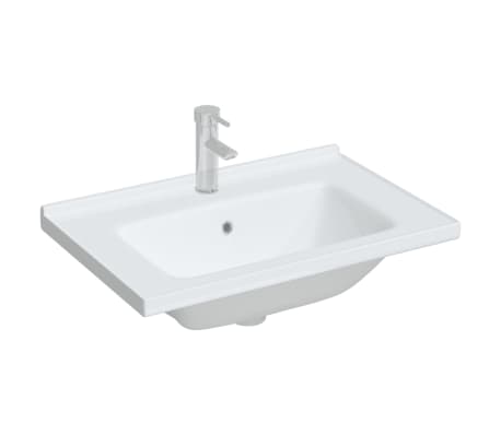 vidaXL Chiuvetă de baie albă 71x48x19,5 cm, dreptunghiular, ceramică