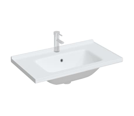 vidaXL Bathroom Sink White 81x48x19.5 cm Rectangular Ceramic