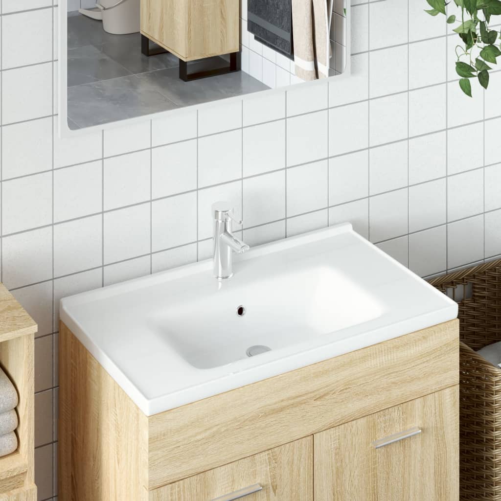 Lavandino da Bagno Bianco 91,5x48x19,5 cm Rettangolare Ceramica