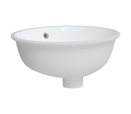 vidaXL Bathroom Sink White 38.5x33.5x19 cm Oval Ceramic
