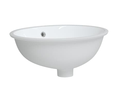 vidaXL Chiuvetă de baie albă 43x35x19 cm, ovală, ceramică