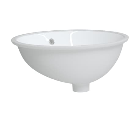 vidaXL Мивка за баня, бяла, 49x40,5x21 см, овална, керамика