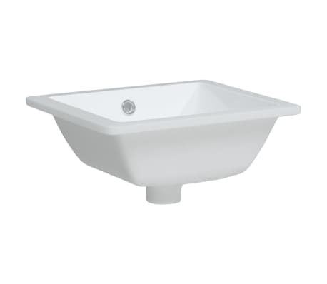 vidaXL Νιπτήρας Μπάνιου Ορθογώνιος Λευκός 36x31,5x16,5 εκ. Κεραμικός