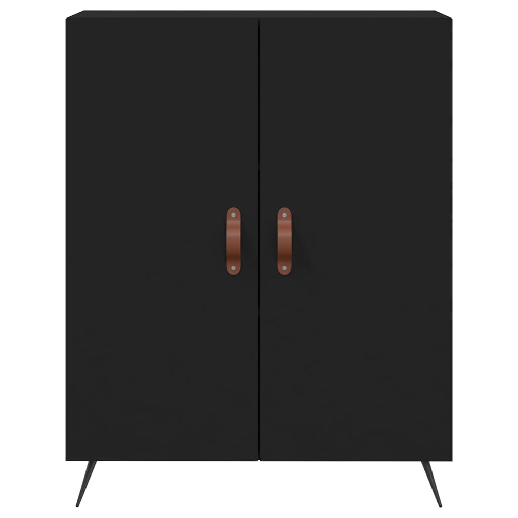 Сайдборд, черен, 69,5x34x90 см, инженерно дърво