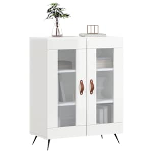 Příborník bílý s vysokým leskem 69,5x34x90 cm kompozitní dřevo - obrázek 3