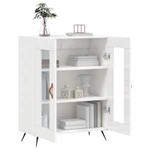 Příborník bílý s vysokým leskem 69,5x34x90 cm kompozitní dřevo - obrázek 4