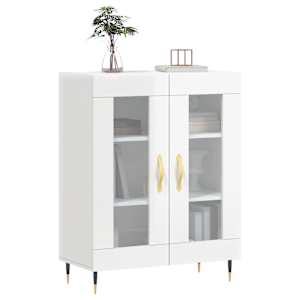 Příborník bílý s vysokým leskem 69,5x34x90 cm kompozitní dřevo - obrázek 3
