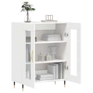 Příborník bílý s vysokým leskem 69,5x34x90 cm kompozitní dřevo - obrázek 4