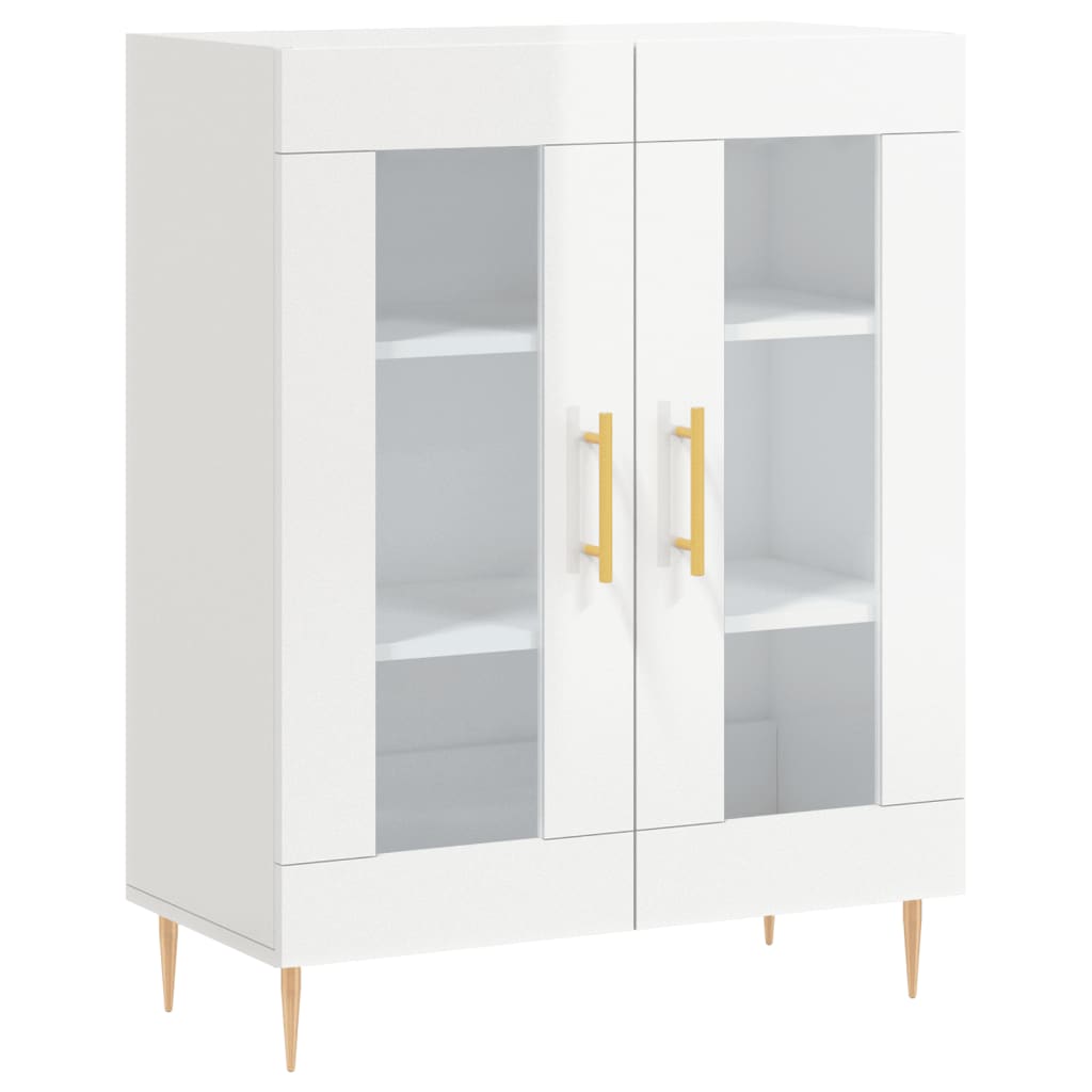 vidaXL Příborník bílý s vysokým leskem 69,5x34x90 cm kompozitní dřevo