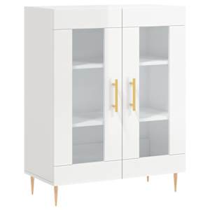 Příborník bílý s vysokým leskem 69,5x34x90 cm kompozitní dřevo - obrázek 2