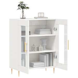 Příborník bílý s vysokým leskem 69,5x34x90 cm kompozitní dřevo - obrázek 4
