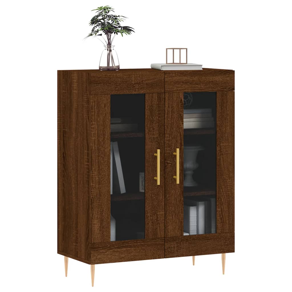vidaXL Dressoir 69,5x34x90 cm bewerkt hout bruin eikenkleur afbeelding