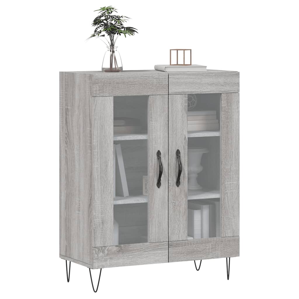 vidaXL Dressoir 69,5x34x90 cm bewerkt hout grijs sonoma eikenkleurig afbeelding