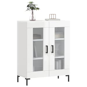 Příborník bílý s vysokým leskem 69,5x34x90 cm kompozitní dřevo - obrázek 3