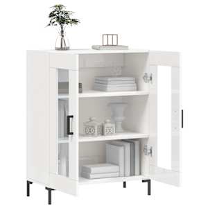 Příborník bílý s vysokým leskem 69,5x34x90 cm kompozitní dřevo - obrázek 4