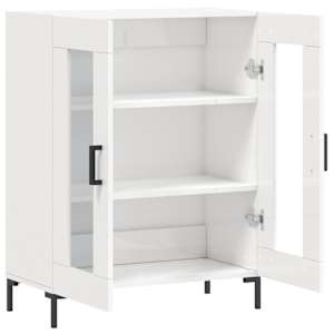 Příborník bílý s vysokým leskem 69,5x34x90 cm kompozitní dřevo - obrázek 6