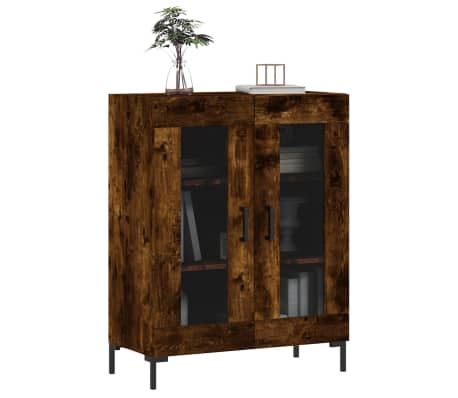 vidaXL Сайдборд, опушен дъб, 69,5x34x90 см, инженерно дърво