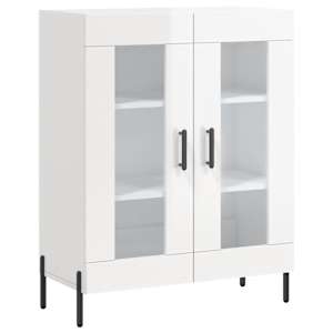 Příborník bílý s vysokým leskem 69,5x34x90 cm kompozitní dřevo - obrázek 2