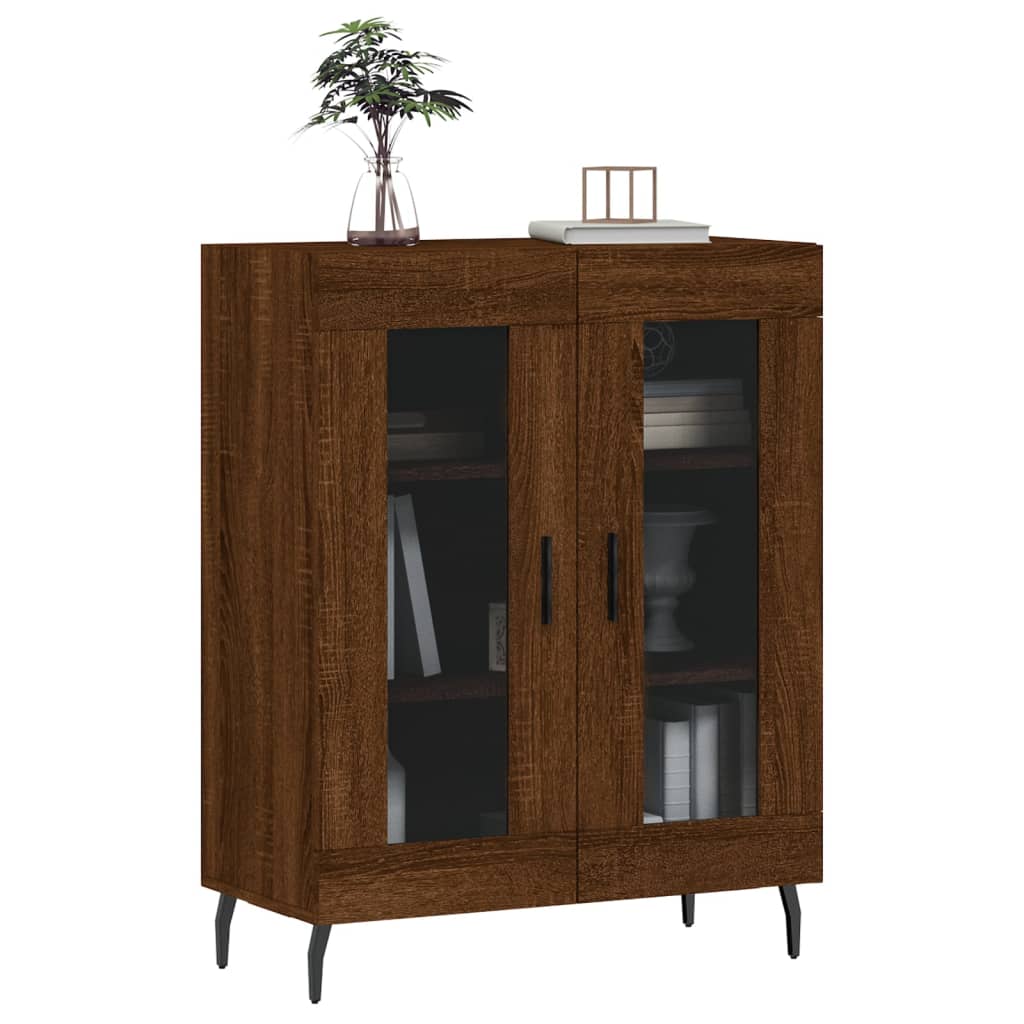 vidaXL Dressoir 69,5x34x90 cm bewerkt hout bruin eikenkleur afbeelding