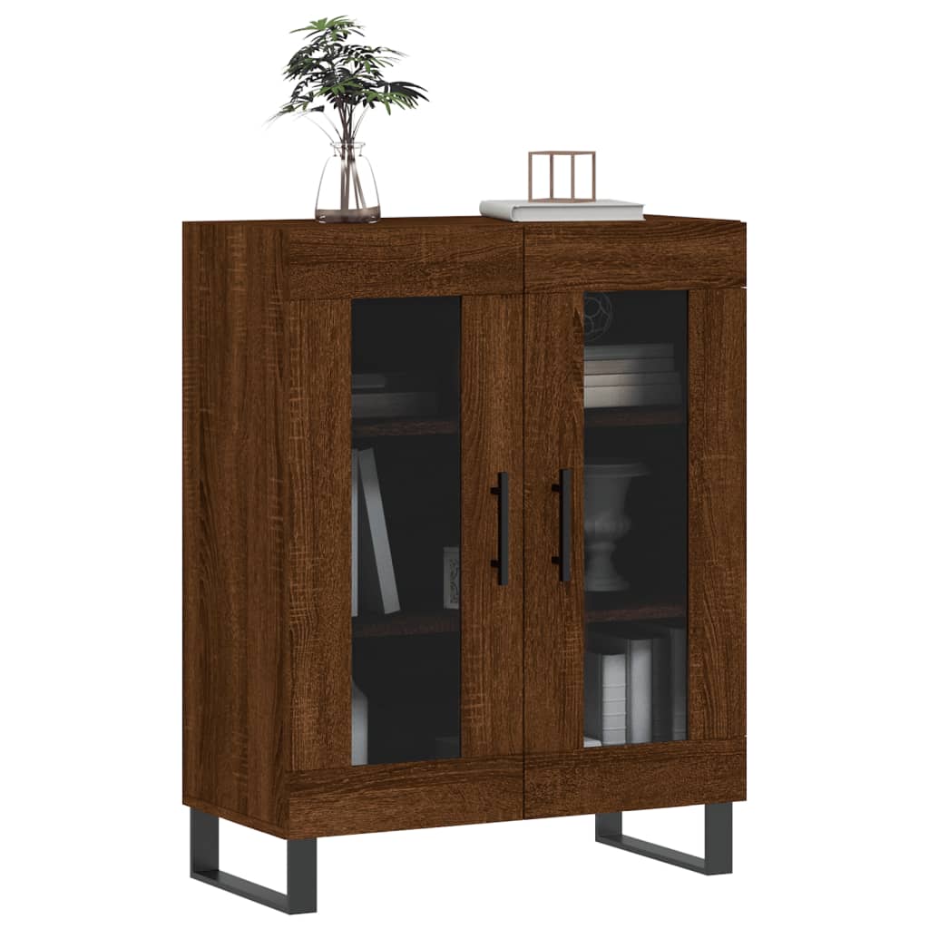 vidaXL Dressoir 69,5x34x90 cm bewerkt hout bruin eikenkleur afbeelding