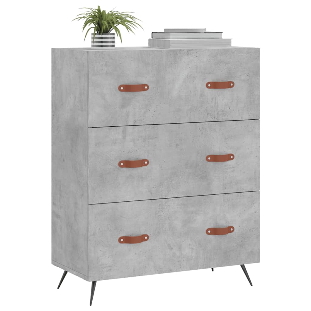 vidaXL Chest of Drawers Concrete Grey 69.5x34x90 cm Engineered Wood