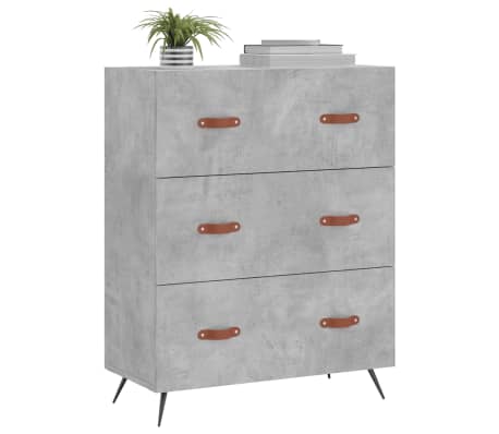 vidaXL Chest of Drawers Concrete Grey 69.5x34x90 cm Engineered Wood