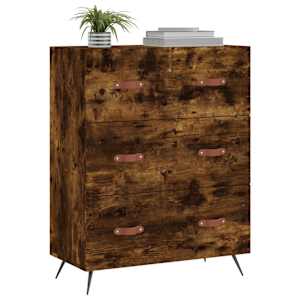 vidaXL Komm&oacute;&eth;a Reykt&oacute;na Eikarlitur 69,5x34x90 cm Samsettur Vi&eth;ur