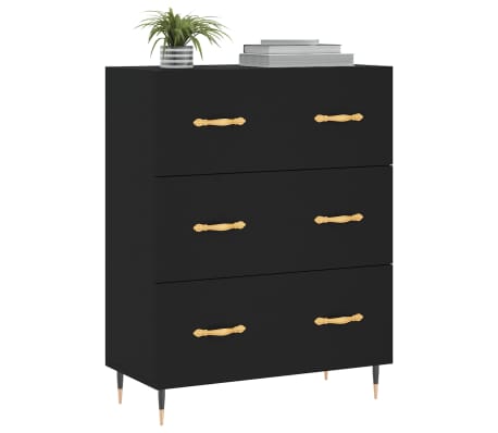 vidaXL Servantă, negru, 69,5x34x90 cm, lemn compozit