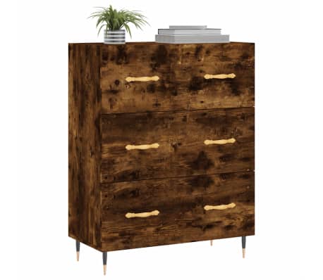 vidaXL Sideboard Smoked Oak 69.5x34x90 cm Engineered Wood