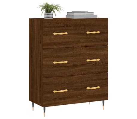 vidaXL Сайдборд, Кафяв дъб, 69,5x34x90 см, инженерно дърво