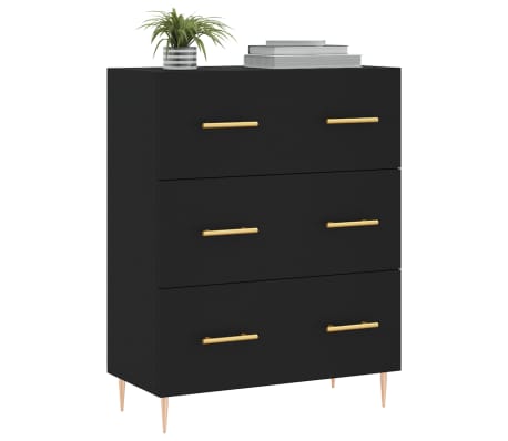 vidaXL Buffet noir 69,5x34x90 cm bois d'ing&eacute;nierie
