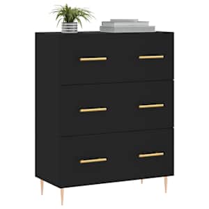 vidaXL Buffet noir 69,5x34x90 cm bois d'ing&eacute;nierie