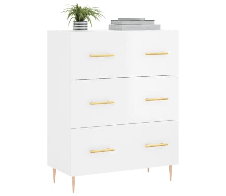 vidaXL Sideboard High Gloss White 69.5x34x90 cm Engineered Wood