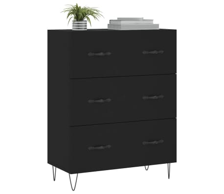 vidaXL Dressoir 69,5x34x90 cm bewerkt hout zwart