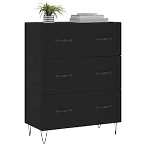 vidaXL Dressoir 69,5x34x90 cm bewerkt hout zwart