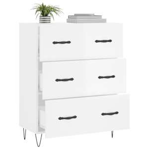 Příborník bílý s vysokým leskem 69,5x34x90 cm kompozitní dřevo - obrázek 4